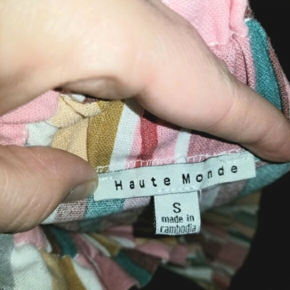 Haute Monde Striped Linen Paper Bag Shorts Small - Picture 3 of 9